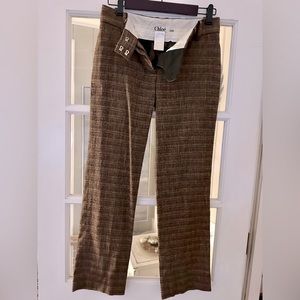 Chloe Wool Blend Tweed Cropped Trouser pants. 36 - S